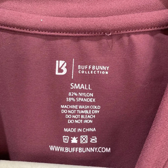 BUFFBUNNY Knotty and Nice Crop Top Burgundy Size Small Athletic Long Sleeve Wine - Picture 6 of 7